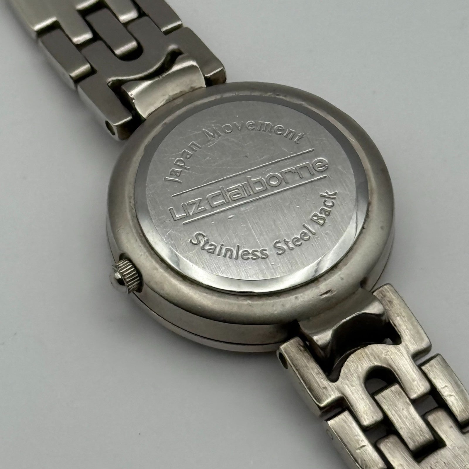 Liz Claiborne Ladies Quartz Watch Silver Tone Bracelet Japan Working 26mm