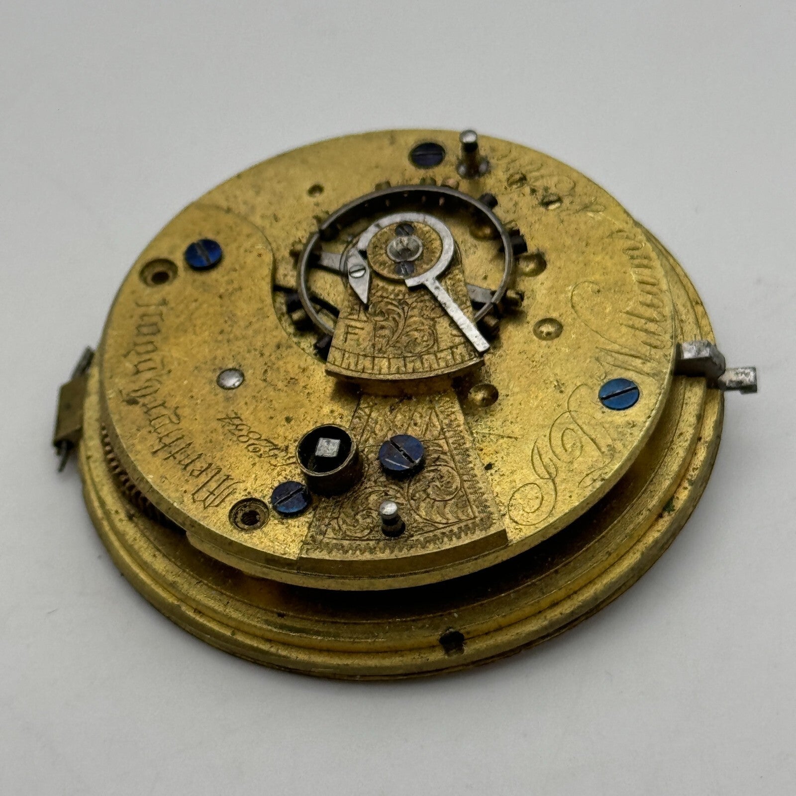 44.8mm Antique J D Williams & Son Merthyr Tydvil Pocket Watch Movement PARTS