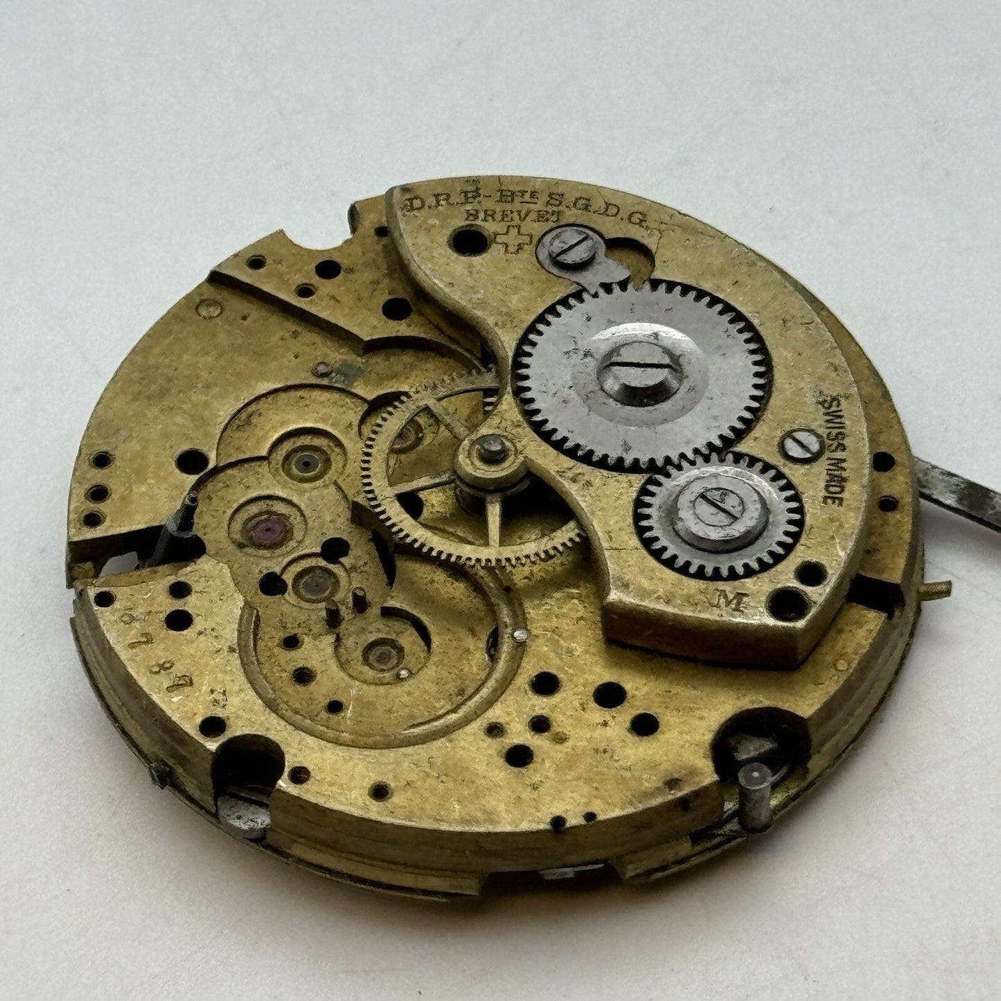 42.8mm Manual Wind BTE S.G.D.G Brevet Pocket Watch Movement FOR PARTS