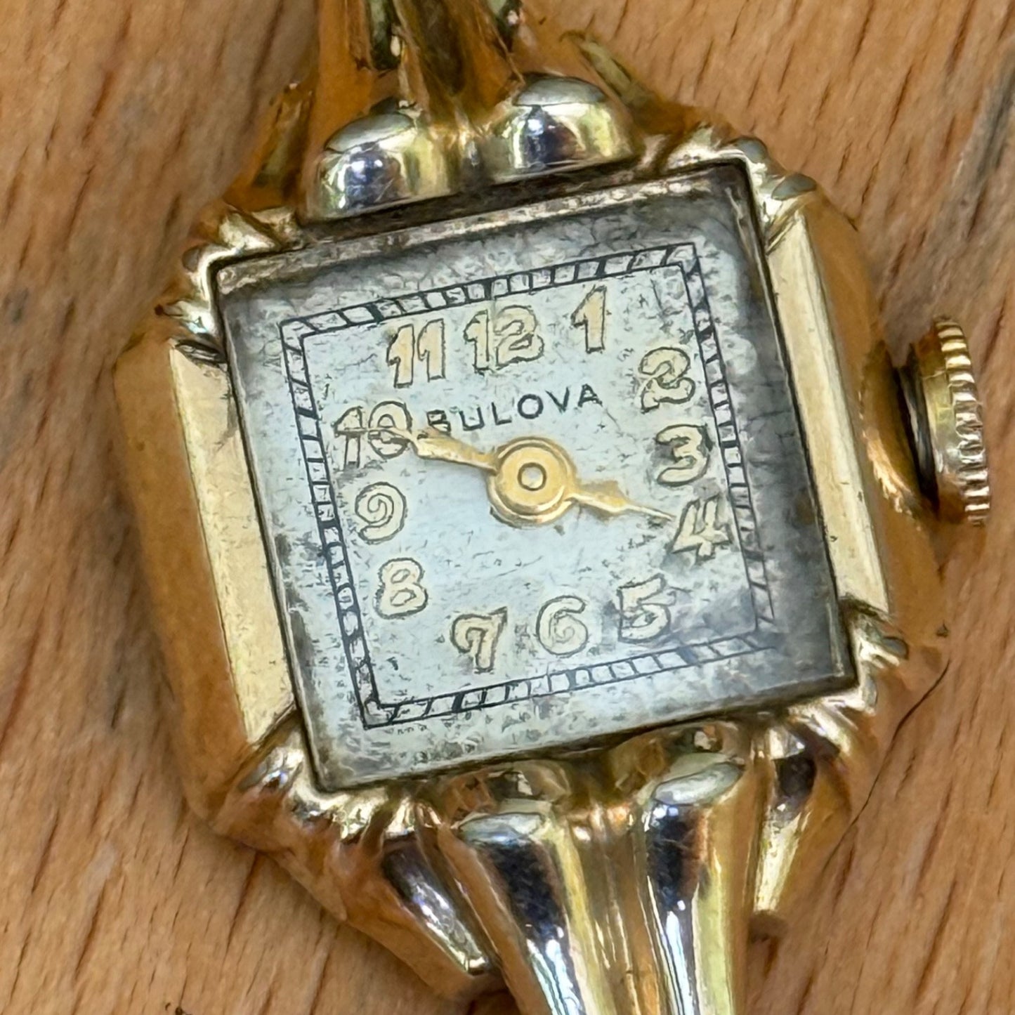 16mm Vintage Bulova 6BA Swiss 10k Gold Filled Manual Ladies Wind Watch PARTS