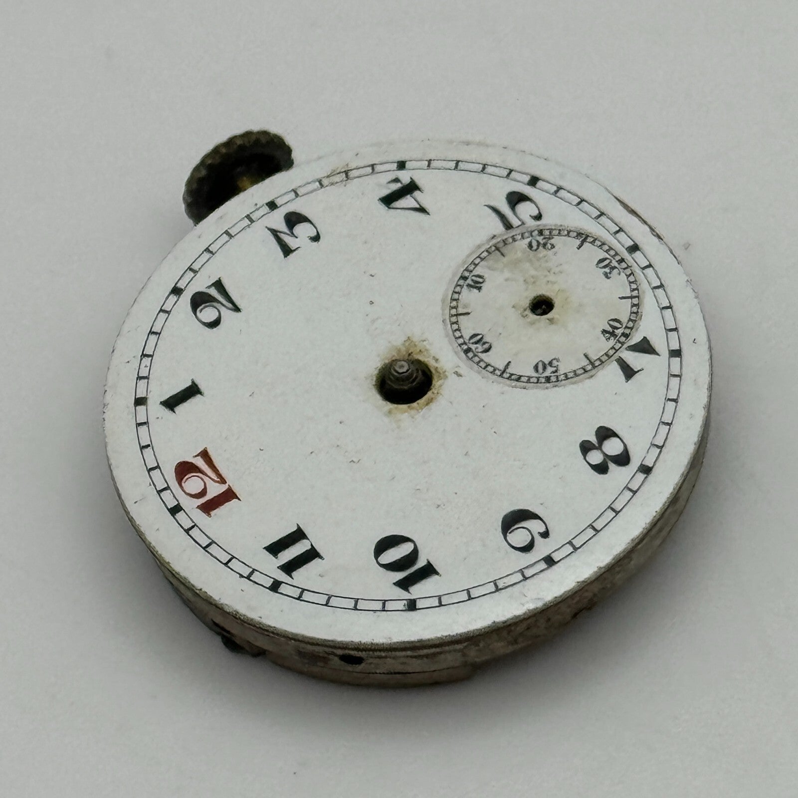 23.9mm Unidentified Swiss Sub Seconds Trench Watch Movement Manual Wind PARTS
