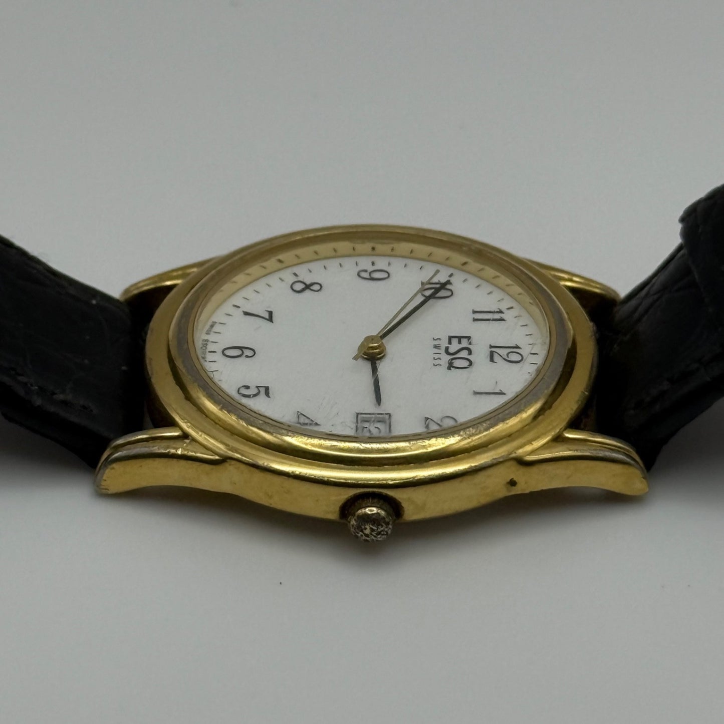 Working Esquire ESQ 300328 Date Swiss 33mm Quartz Watch New Battery Adjustable