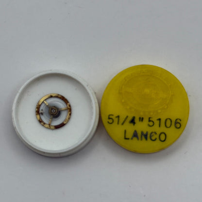 Lanco 5106 Balance Wheel Complete And Spring 5¼’’’ Watch Movement Parts NOS