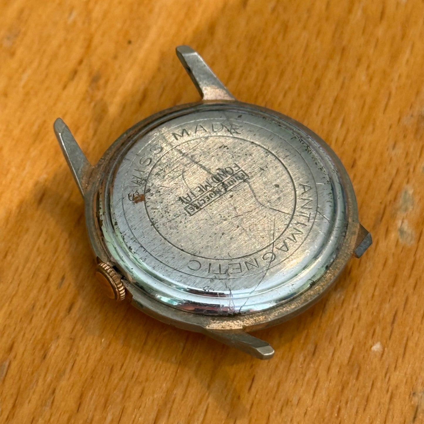 33mm Vintage Mithras 17 Jewels Unidentified Swiss Manual Wind Watch FOR PARTS