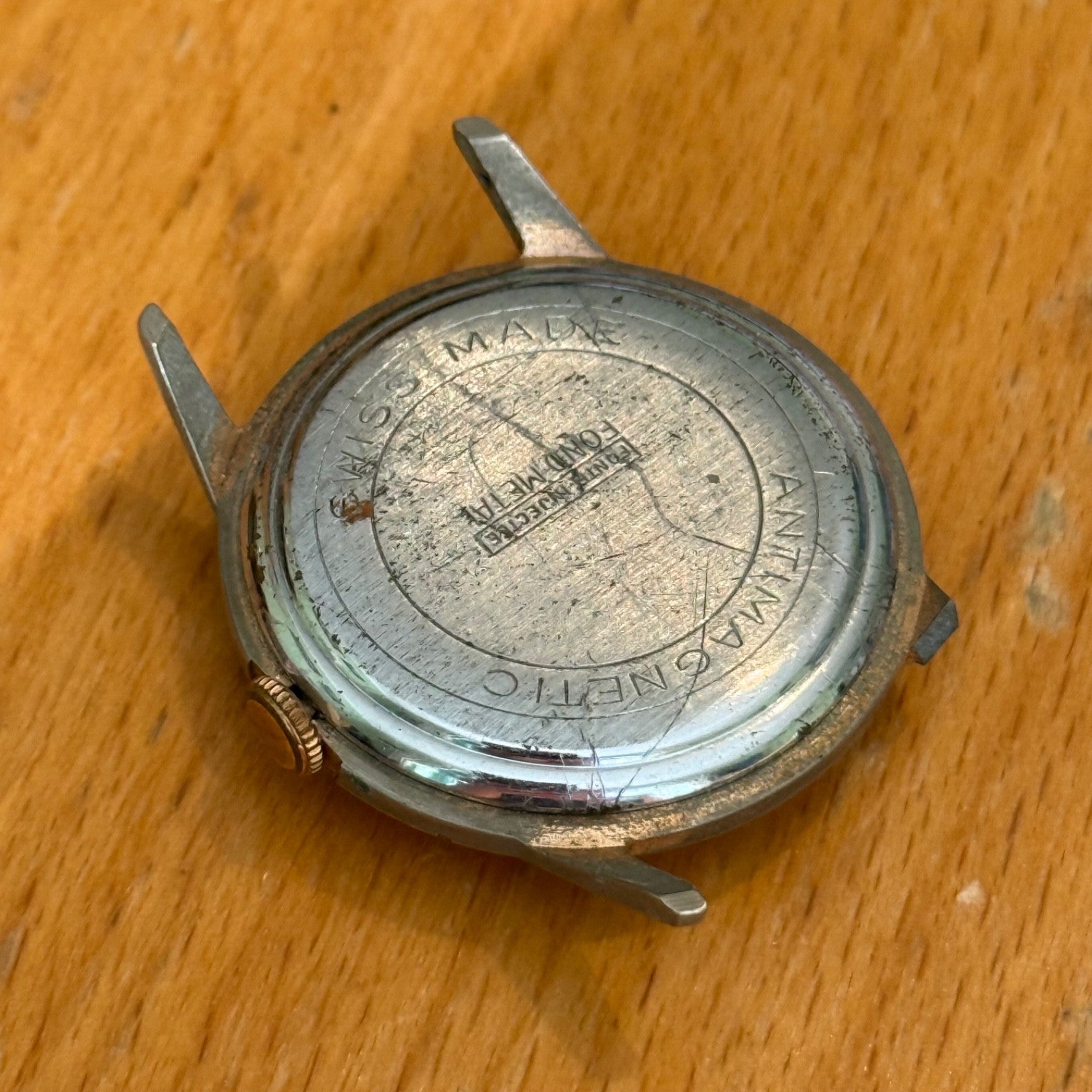 33mm Vintage Mithras 17 Jewels Unidentified Swiss Manual Wind Watch FOR PARTS