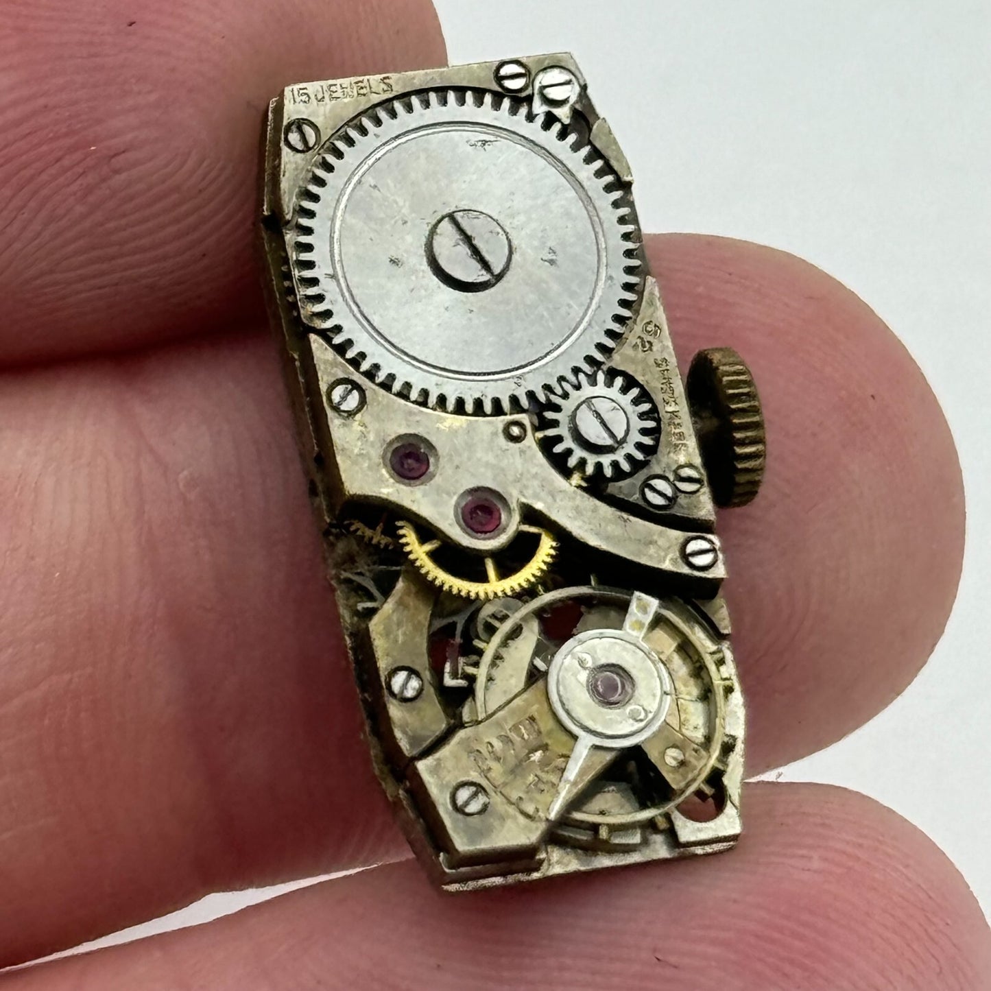 11.2mm FHF 52 Tank Watch Movement Manual Wind Swiss Made 15 Jewels PARTS SPARES