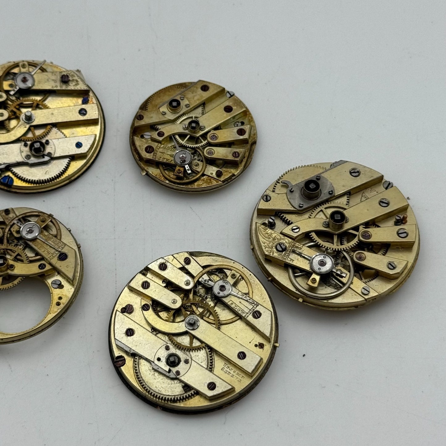 Bundle Of 7 Mixed Antique / Vintage Pocket Watch Movements PARTS REPAIR SPARES