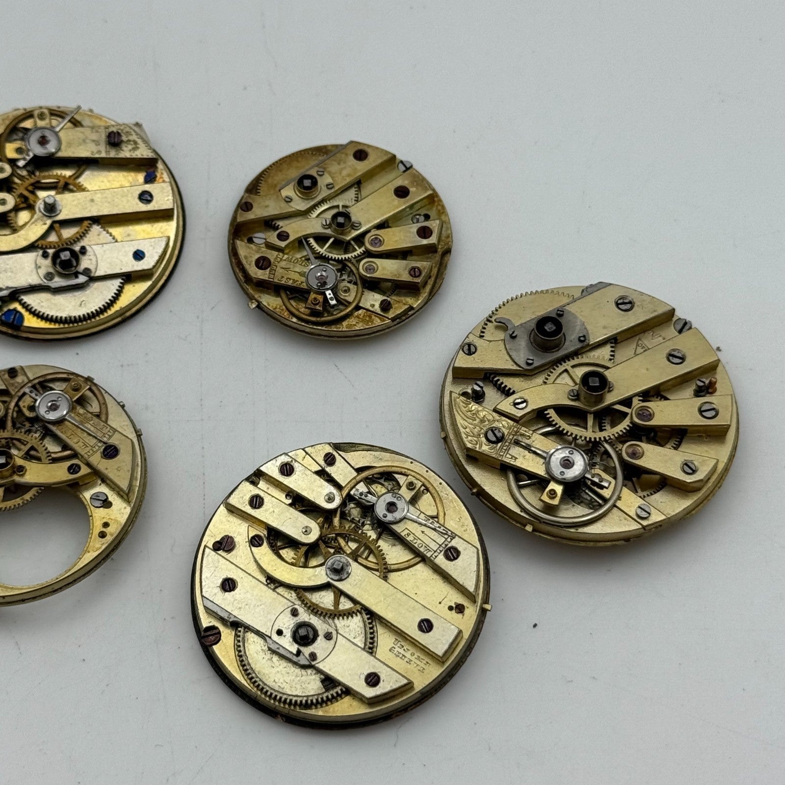 Bundle Of 7 Mixed Antique / Vintage Pocket Watch Movements PARTS REPAIR SPARES