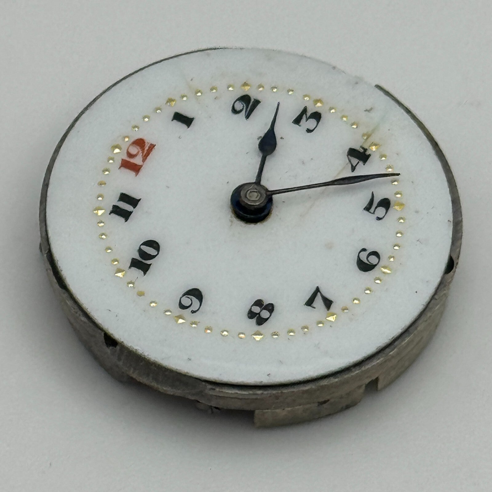 23.7mm 15 Jewels Swiss Porcelain Dial Trench Watch Movement Manual Wind PARTS