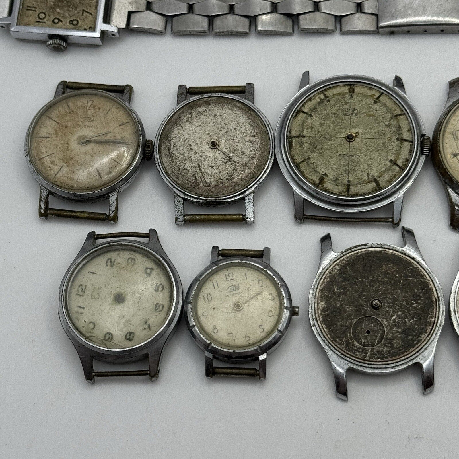 10 x Vintage Soviet Manual Wind Watch Heads For Parts Repair Job Lot Bundle