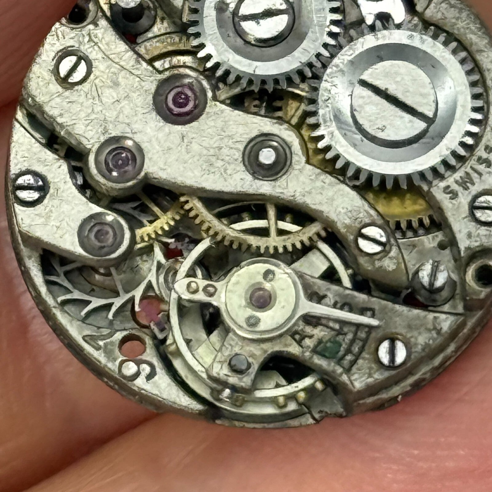 19.7mm Vintage ETA 15 Jewels Manual Wind Watch Movement PARTS REPAIR