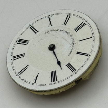 36.3mm Antique Stewart Dawson Co Liverpool Key Wound Pocket Watch Movement PARTS