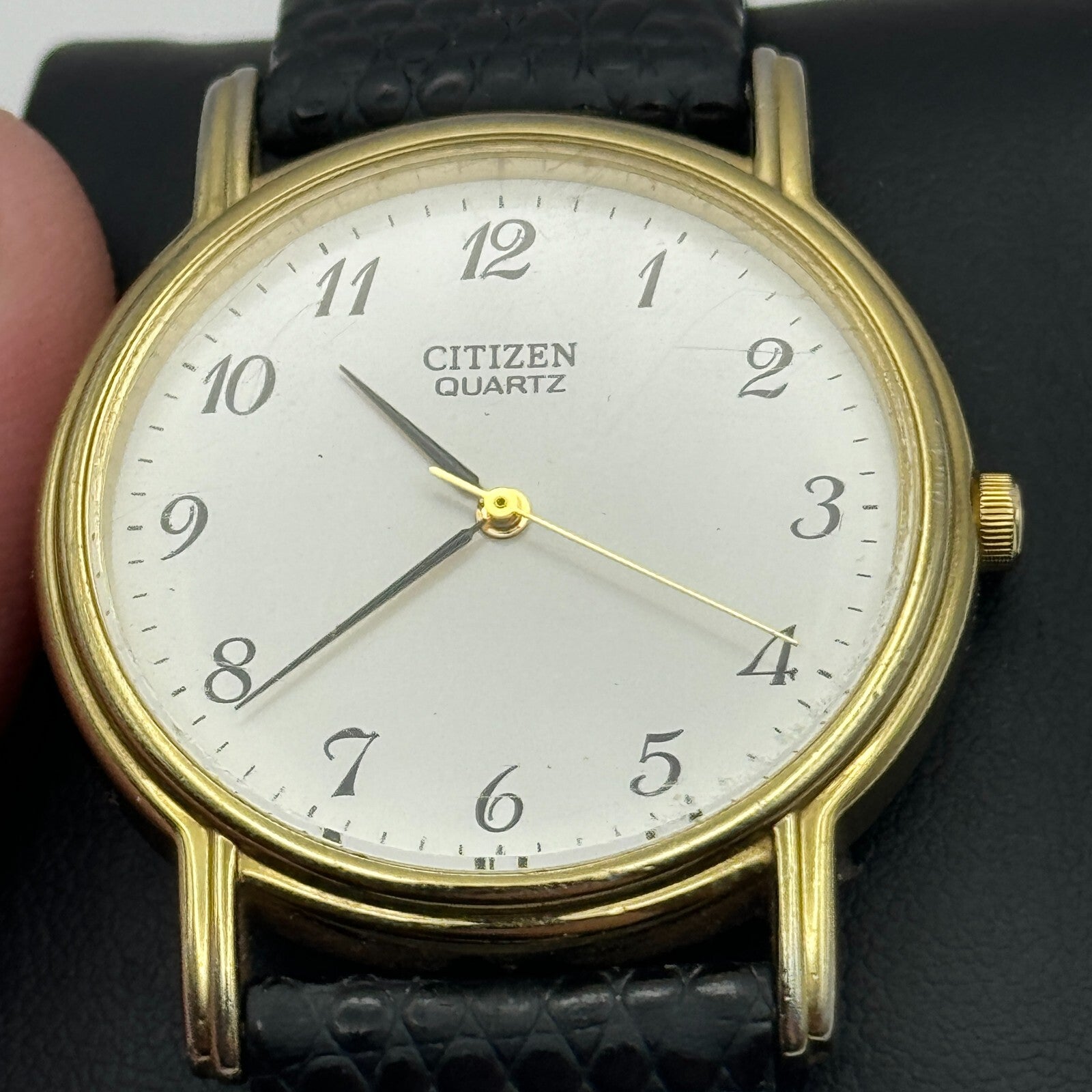 33mm Working Citizen 6031-S018161 White Dial Quartz Watch New Battery 8.5 Inches