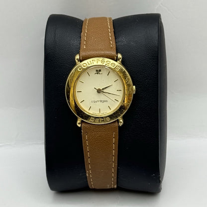 25mm Working Ladies Vintage Courreges Paris 4N01-0220 Gold Plated Quartz Watch