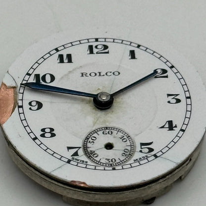 22mm Rolex Rolco 15 Rubies Military Trench Watch Movement Sub Seconds PARTS