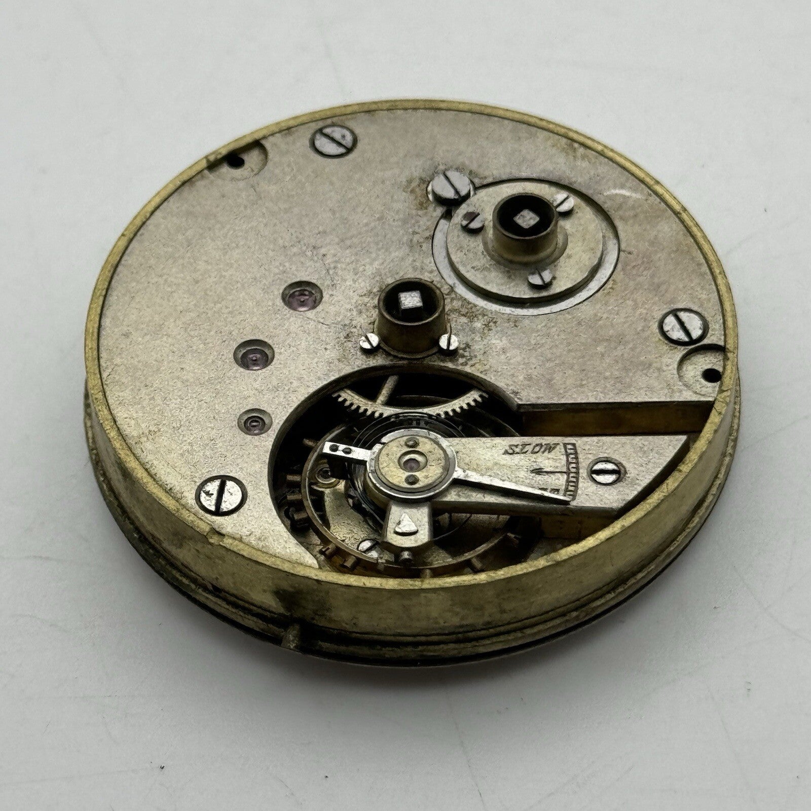43mm Manual Wind Antique Key Wound Dial Pocket Watch Movement FOR PARTS