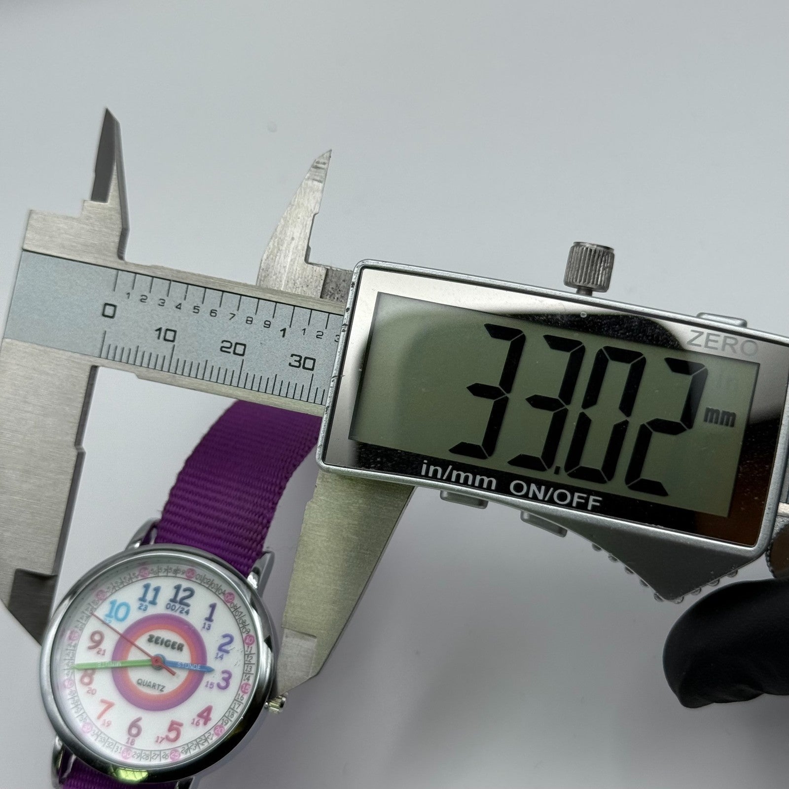 Zeiger Ladies Quartz Watch Rainbow Dial Purple Strap Working 33mm New Battery