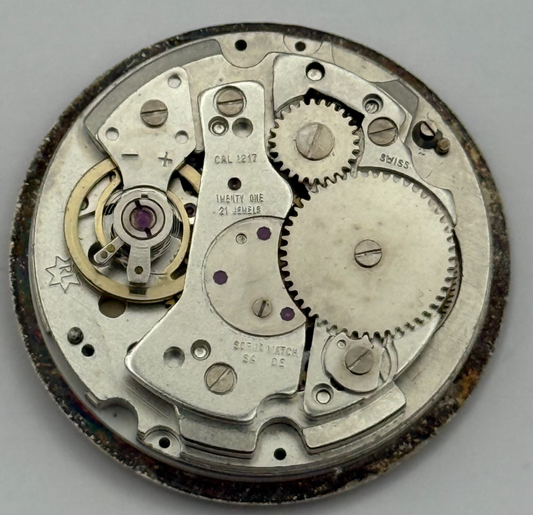 Ronda Cal 1217 Sorna Day Date Watch Movement Manual Wind Vintage Parts 26.5mm