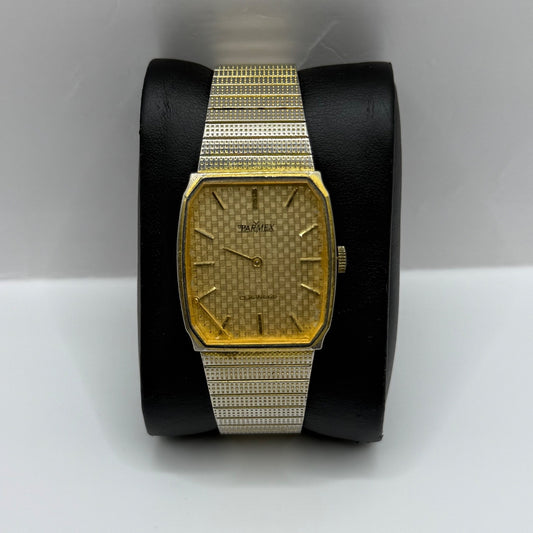 27mm Vintage Parma 17 Jewels Gold Plated Manual Wind Watch FOR PARTS / REPAIR