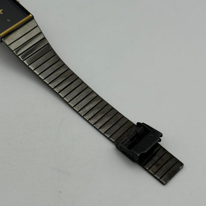 22mm Working Vintage Ladies Citizen CQ Black Dial & Strap Quartz Watch 8 Inches