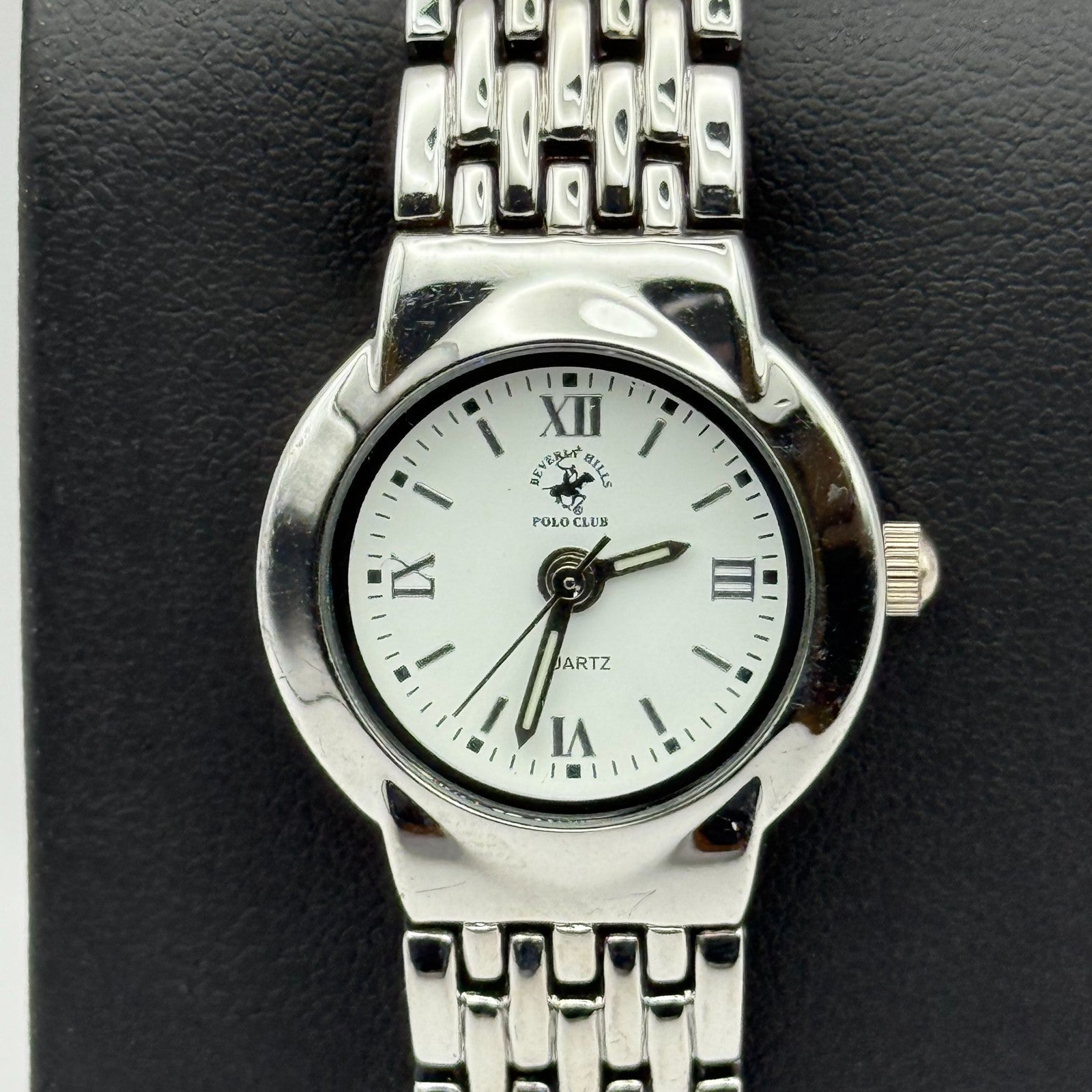 Beverly Hills Polo Club Ladies Quartz Watch Silver Tone Bracelet Working 23mm