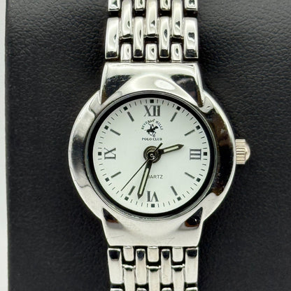 Beverly Hills Polo Club Ladies Quartz Watch Silver Tone Bracelet Working 23mm