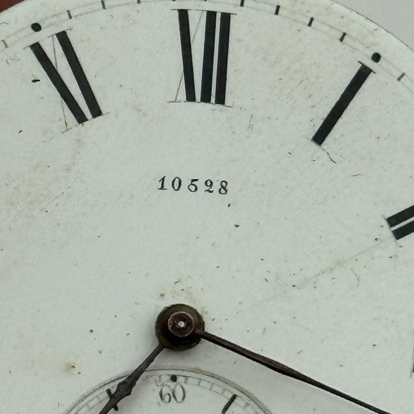 41.8mm Antique Unidentified Key Wound Pocket Watch Movement Dial Hands PARTS