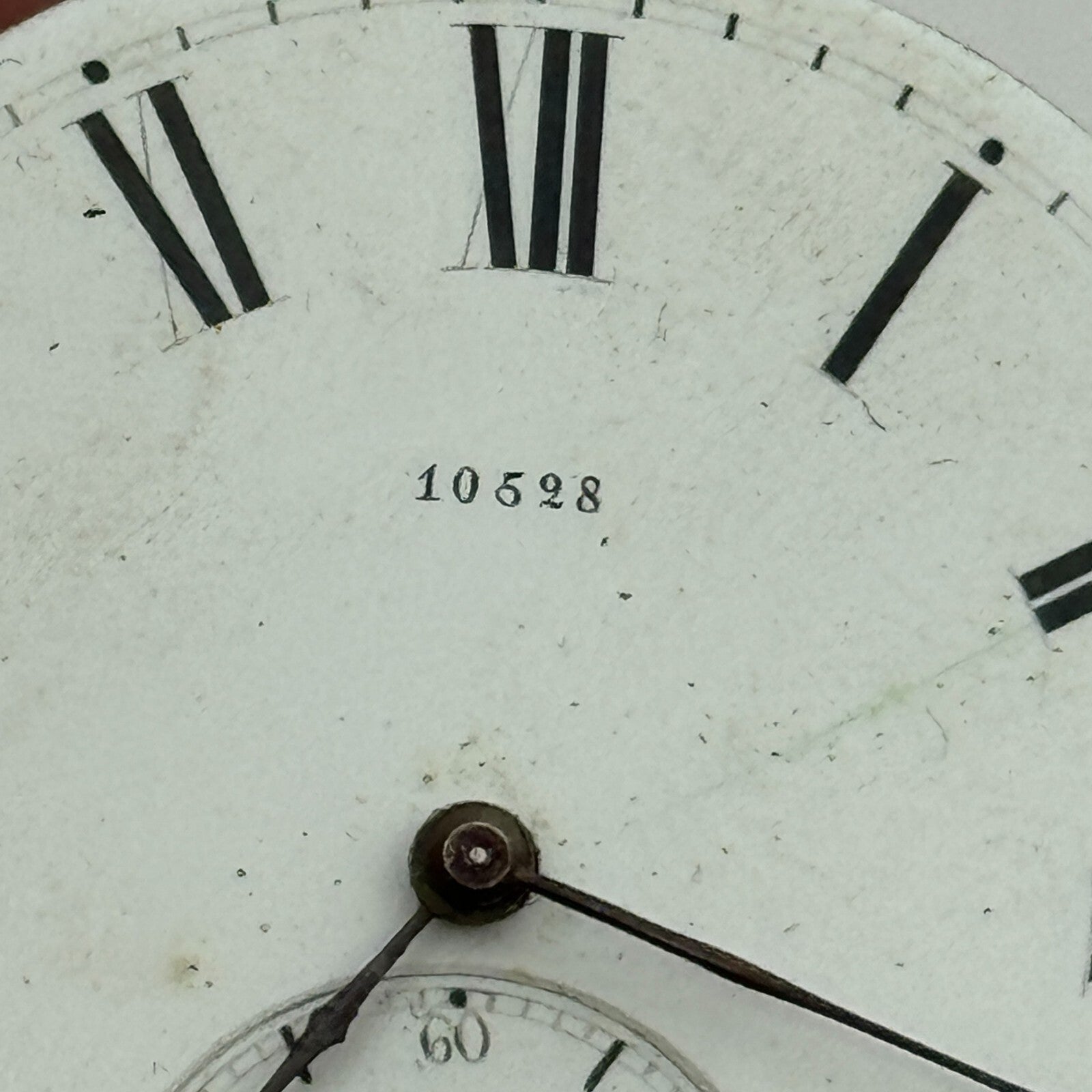 41.8mm Antique Unidentified Key Wound Pocket Watch Movement Dial Hands PARTS