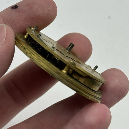50.1mm Antique Chronometer Maker London Fusee Pocket Watch Movement - PARTS