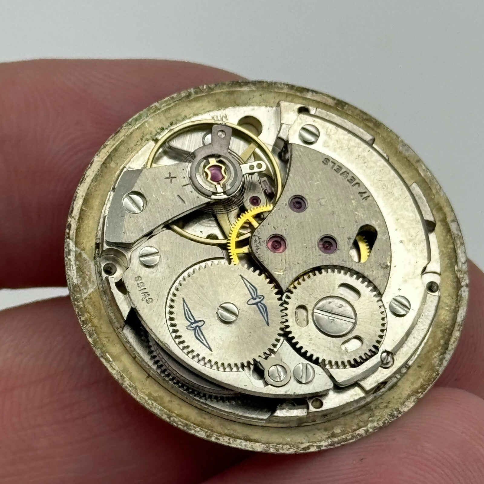 25.9mm Rotary AS 1900 / 01 Manual Wind Watch Movement Vintage Swiss PARTS SPARES