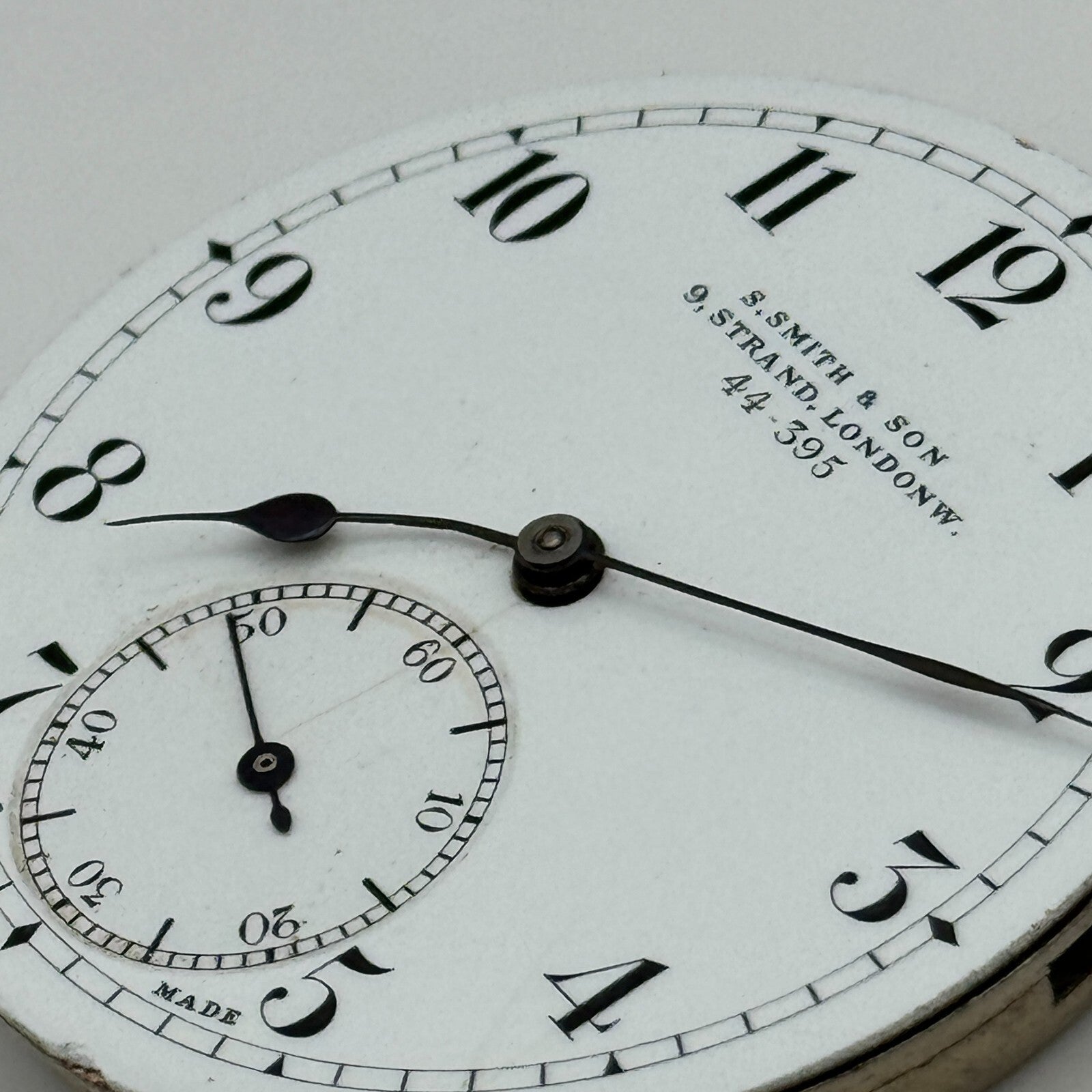 43mm S Smith & Son 9 Strand London Vintage Open Face Pocket Watch Movement PARTS