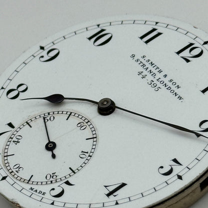 43mm S Smith & Son 9 Strand London Vintage Open Face Pocket Watch Movement PARTS