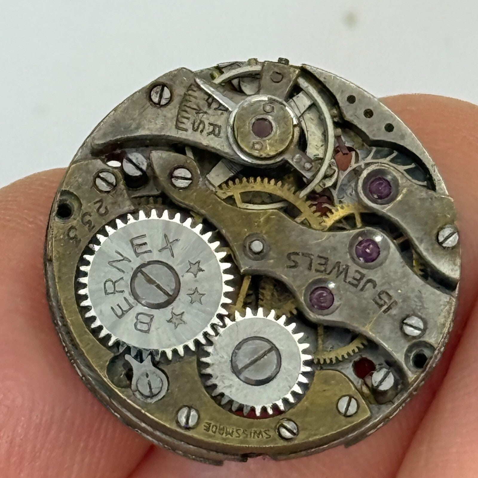 22mm Vintage Bernex Maru 233 Swiss Made Manual Wind Watch Movement PARTS REPAIR