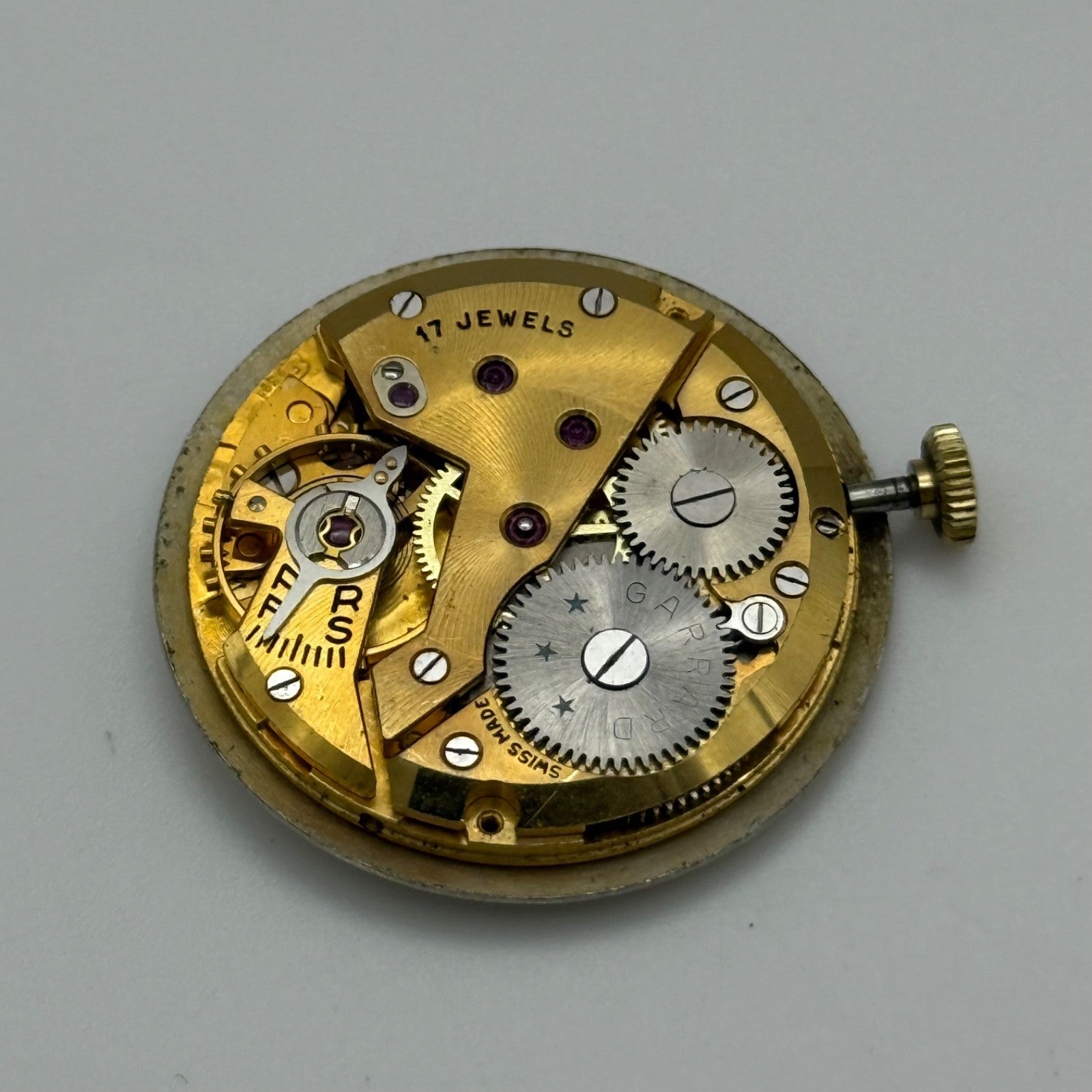 Garrard Felsa 391 Running Watch Movement Manual Wind Vintage Swiss Parts 27mm