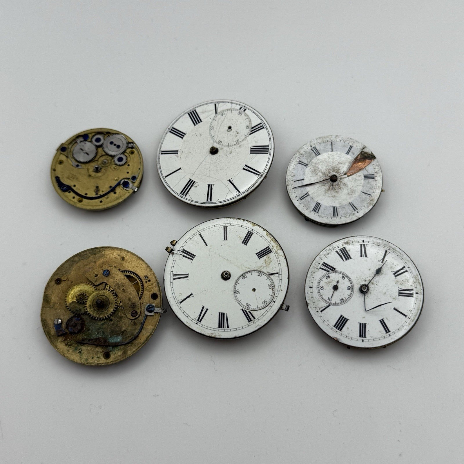 Bundle Mixed Antique / Vintage Pocket Watch Movements Joblot PARTS REPAIR SPARES