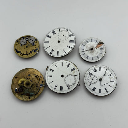 Bundle Mixed Antique / Vintage Pocket Watch Movements Joblot PARTS REPAIR SPARES