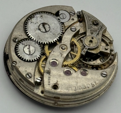 15 Jewels Trench Swiss Watch Movement Marvin 362 ? Vintage Parts Repair 29.8mm