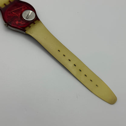 1992 Swatch Taj Mahal India Delhi Blue Strap Quartz Watch Swiss + Box 34mm