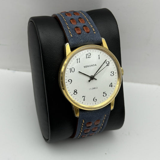 34mm Running Vintage Men’s Sekonda 17 Jewels Manual Wind Watch PARTS REPAIR