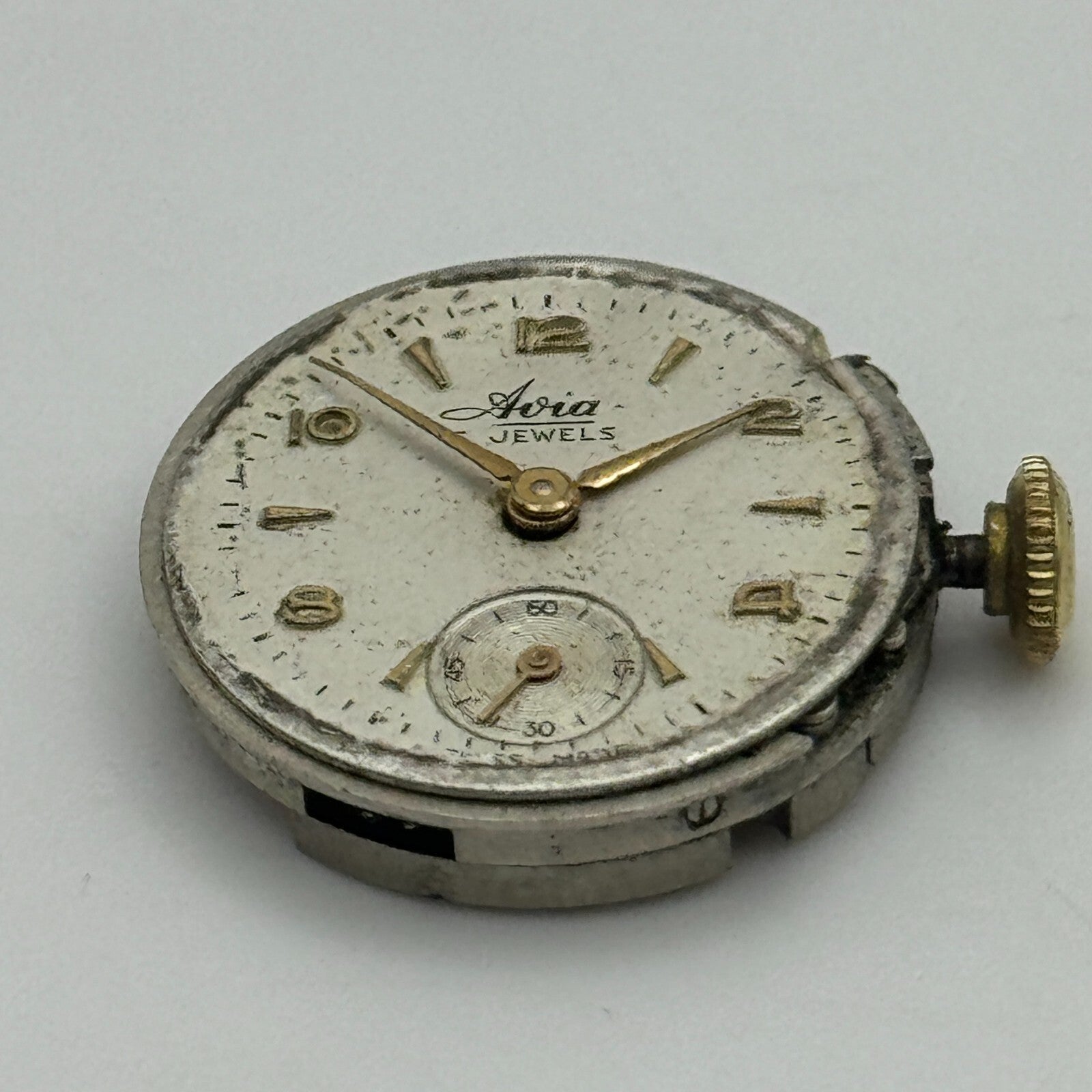 19.7mm Ladies Avia Derby D 40 Manual Wind Watch Movement Swiss Vintage PARTS