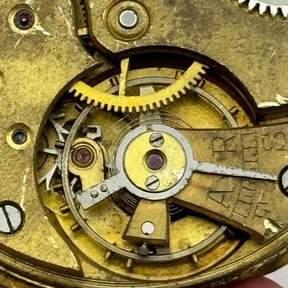 41.6mm Vintage Swiss Open Face Pocket Watch Movement PARTS REPAIR SPARES