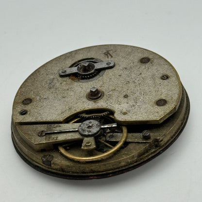 45.9mm Unidentified Antique Key Wound Pocket Watch Movement PARTS REPAIR SPARES