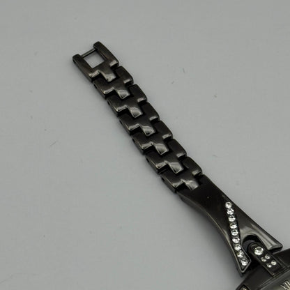 Figaro Italian Design Ladies Quartz Watch Crystal Accents Japan Working 19mm