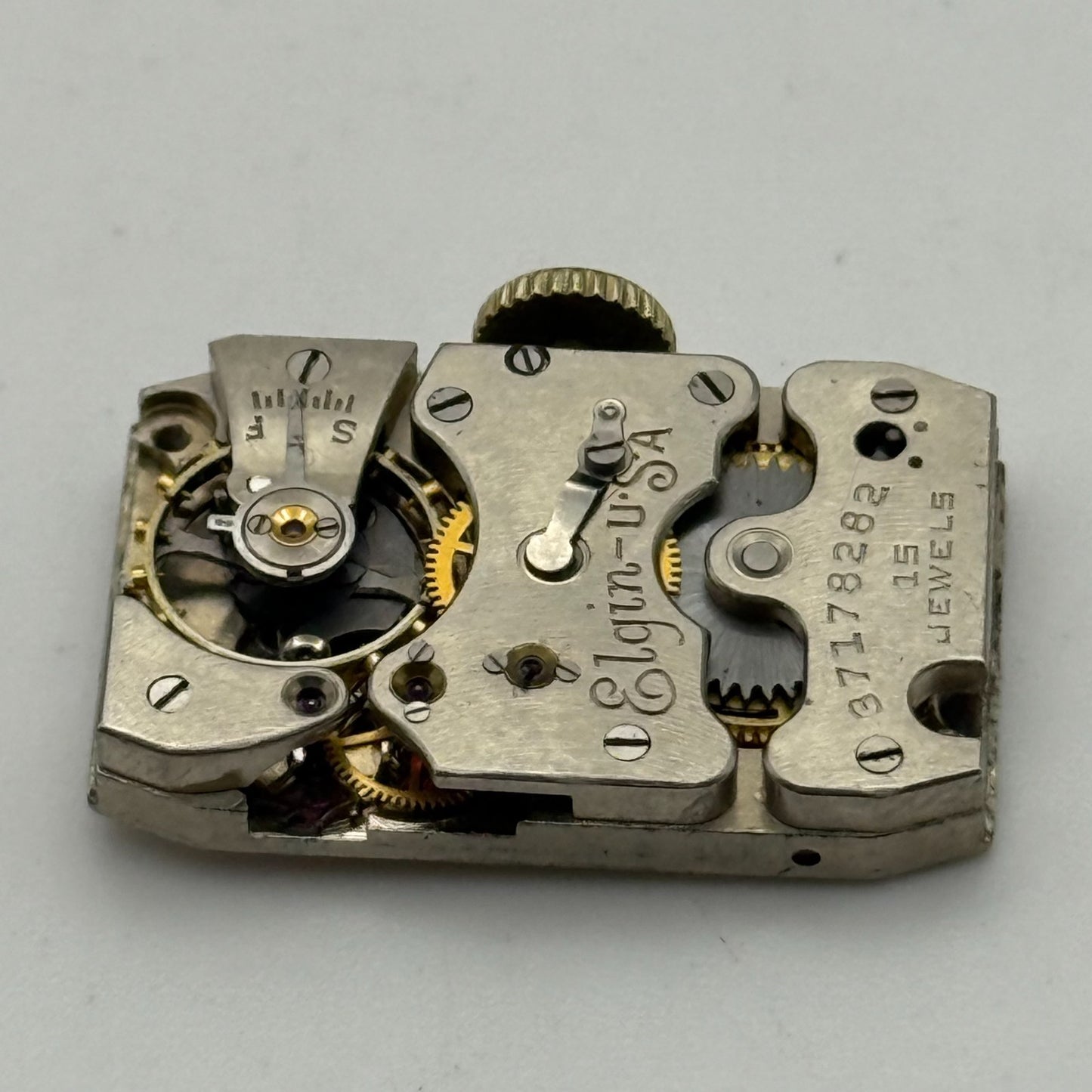 Running 1938 Vintage 18/0s Elgin 522 Model 1 American Watch Movement FOR PARTS