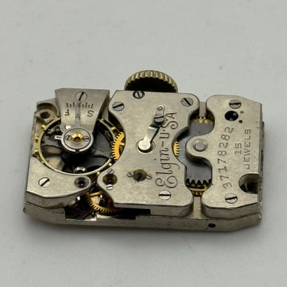 Running 1938 Vintage 18/0s Elgin 522 Model 1 American Watch Movement FOR PARTS