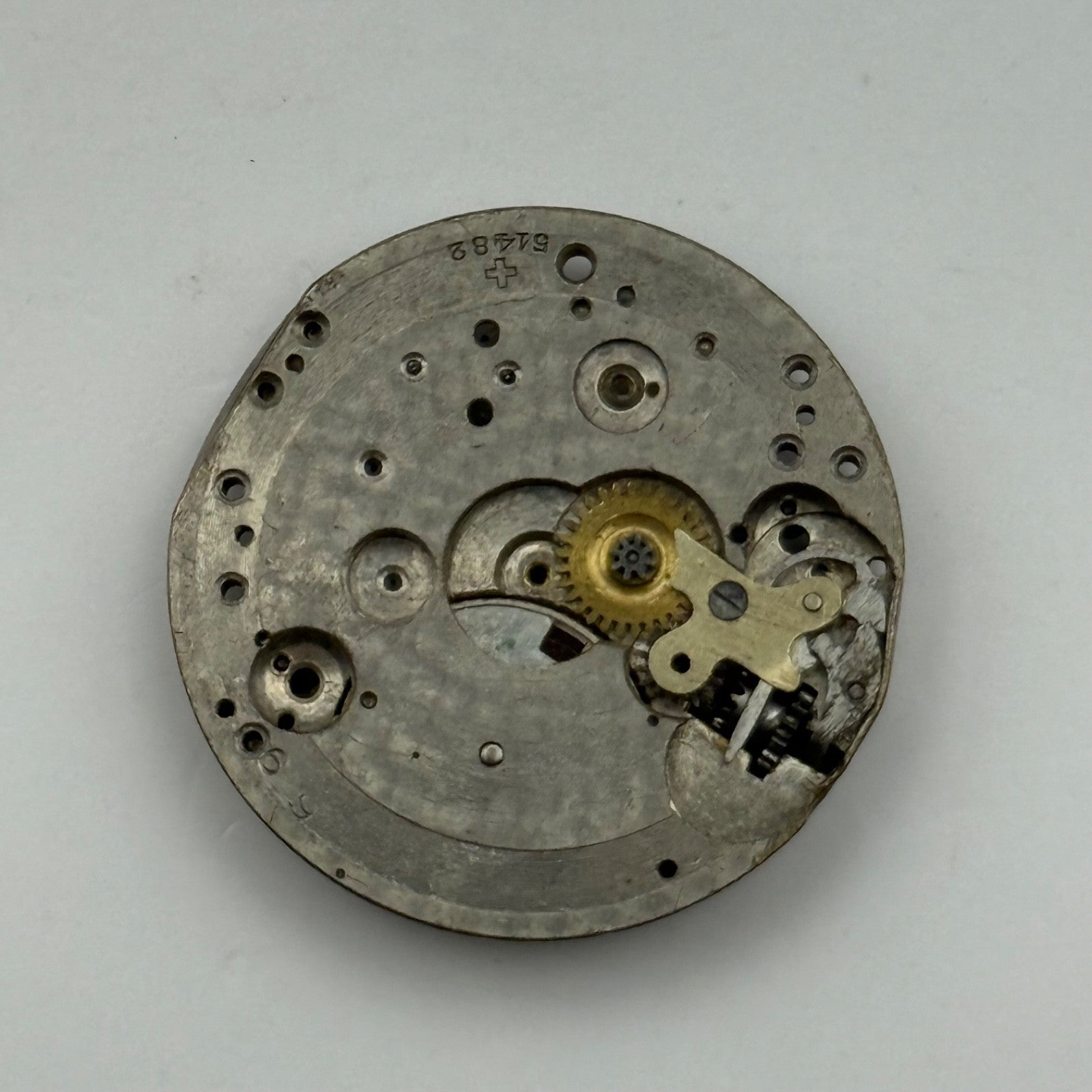 Patent 51482 Watch Movement Manual Wind Vintage Incomplete Parts Repair 24.8mm