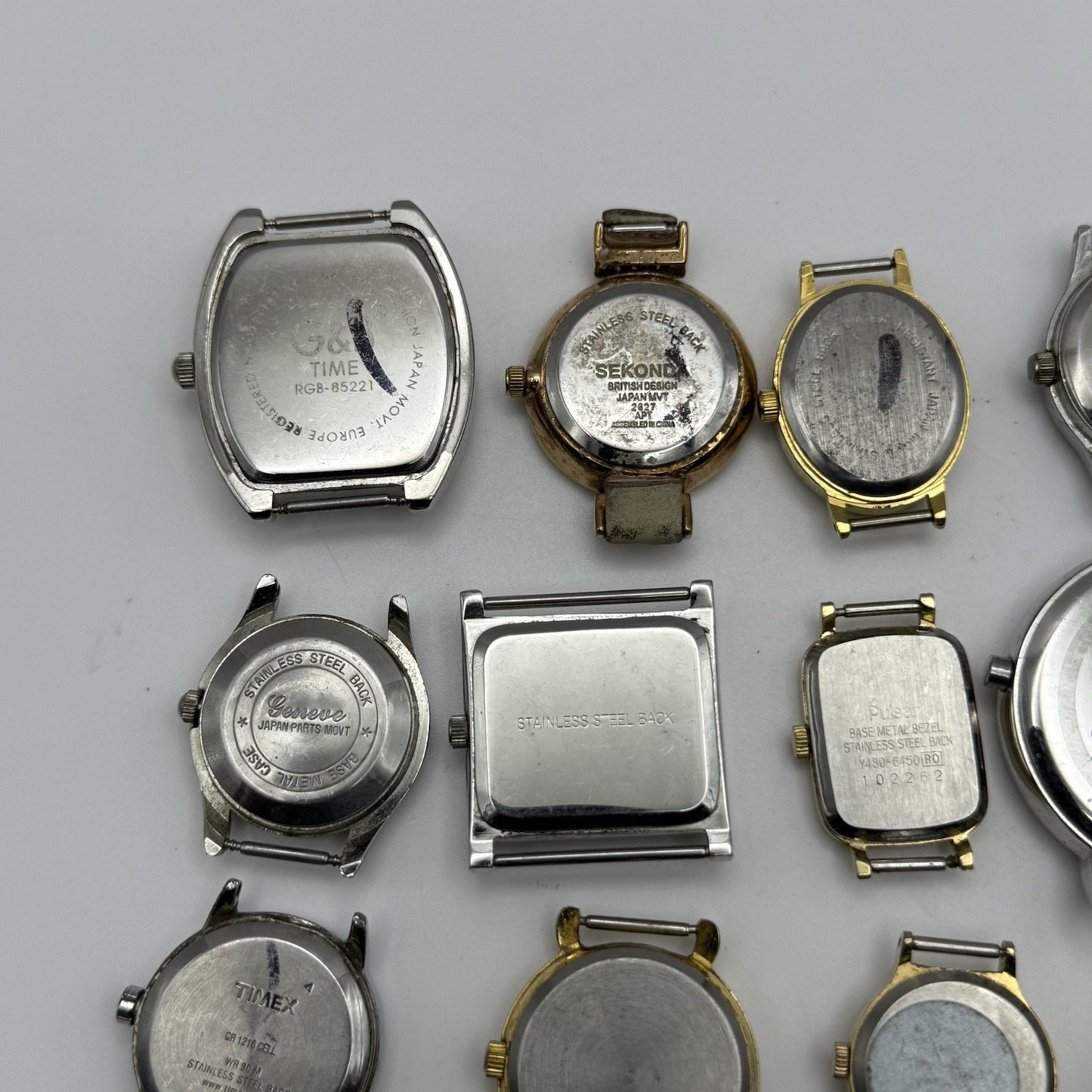 Bundle Of 16 Quartz Watches Modern / Vintage Untested Parts / Repair / Crafts