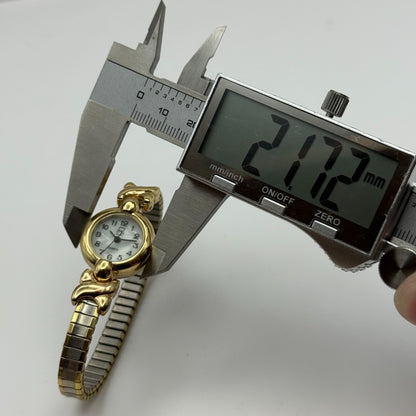 21mm Working Ladies Two Tone Philip Mercier S565S Quartz Watch Expandable Strap