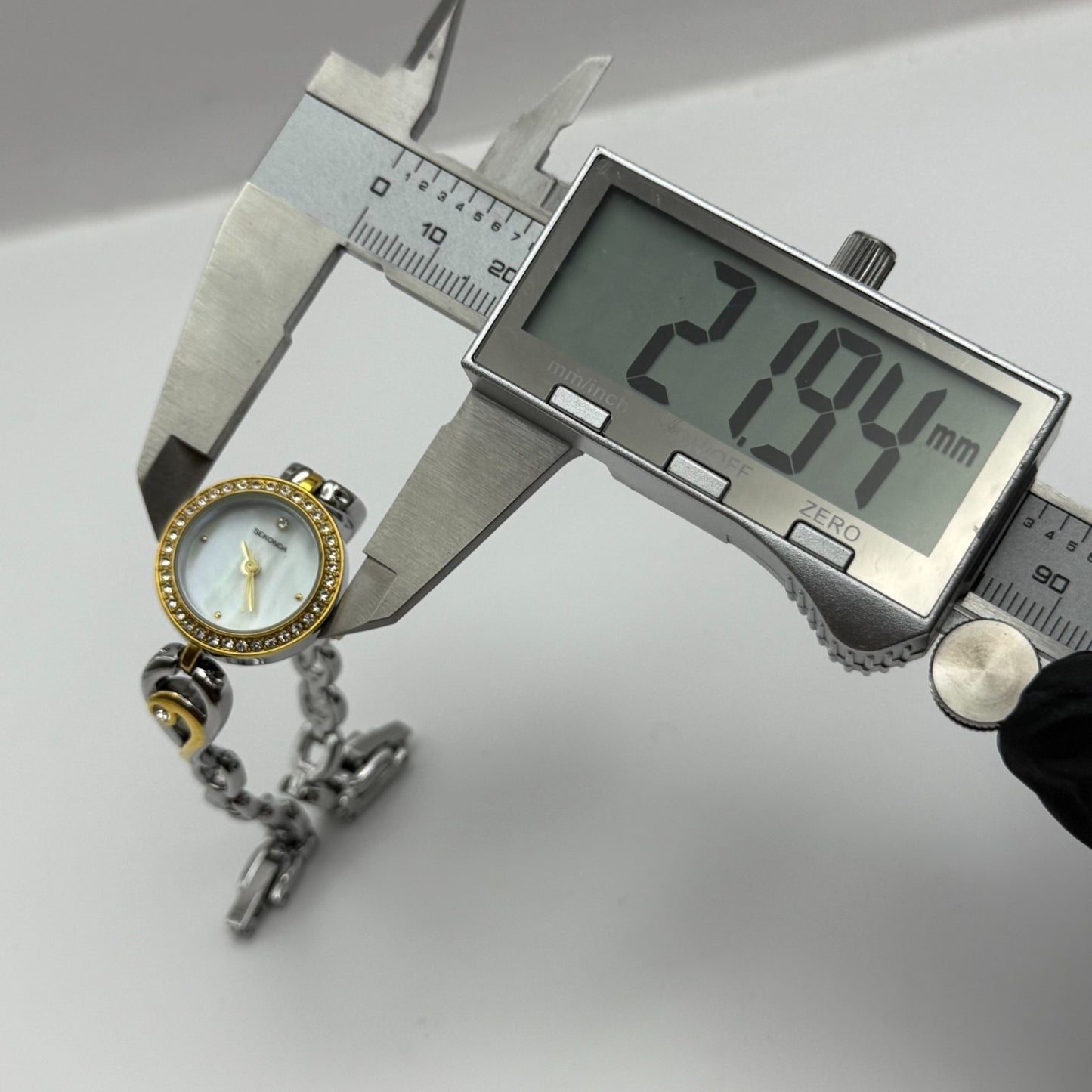 22mm Working Ladies Sekonda Two Tone Jewelled Quartz Japan Watch 6.75 Inches