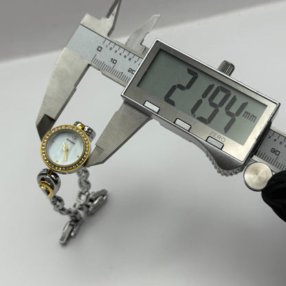 22mm Working Ladies Sekonda Two Tone Jewelled Quartz Japan Watch 6.75 Inches